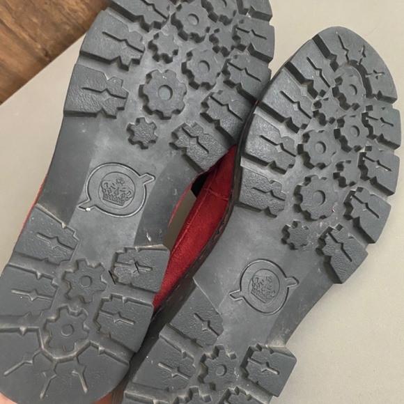 Born Loire Shoes | Born Genuine Suede Red Loafers | Size 8 - Picture 5 of 6